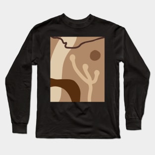 Minimal Modern  Abstract Flower  Warm Tones  Design Long Sleeve T-Shirt